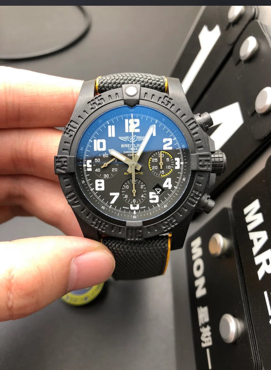 Breitling-“Night Mission “(Alternate Dial / Yellow Accent)