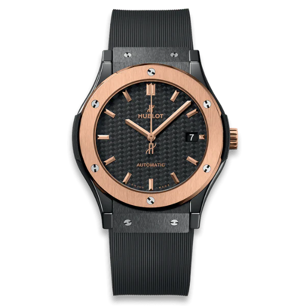 Hublot Classic Fusion Ceramic Carbon Dial King Gold JJZ 42mm Base