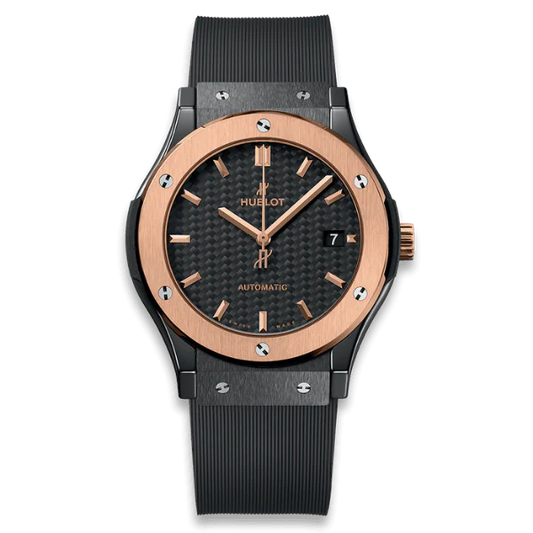 Hublot Classic Fusion Ceramic Carbon Dial King Gold JJZ 42mm Base