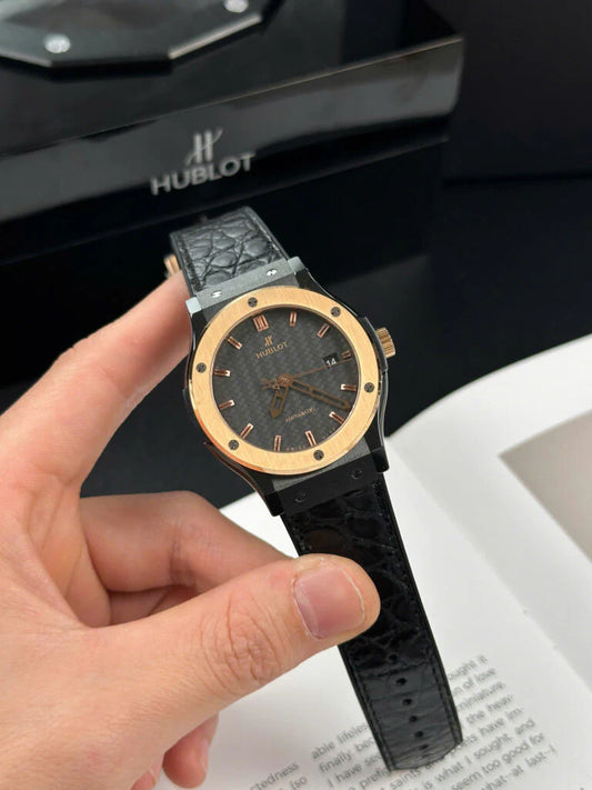 Hublot Classic Fusion Ceramic Carbon Dial King Gold JJZ 42mm Base